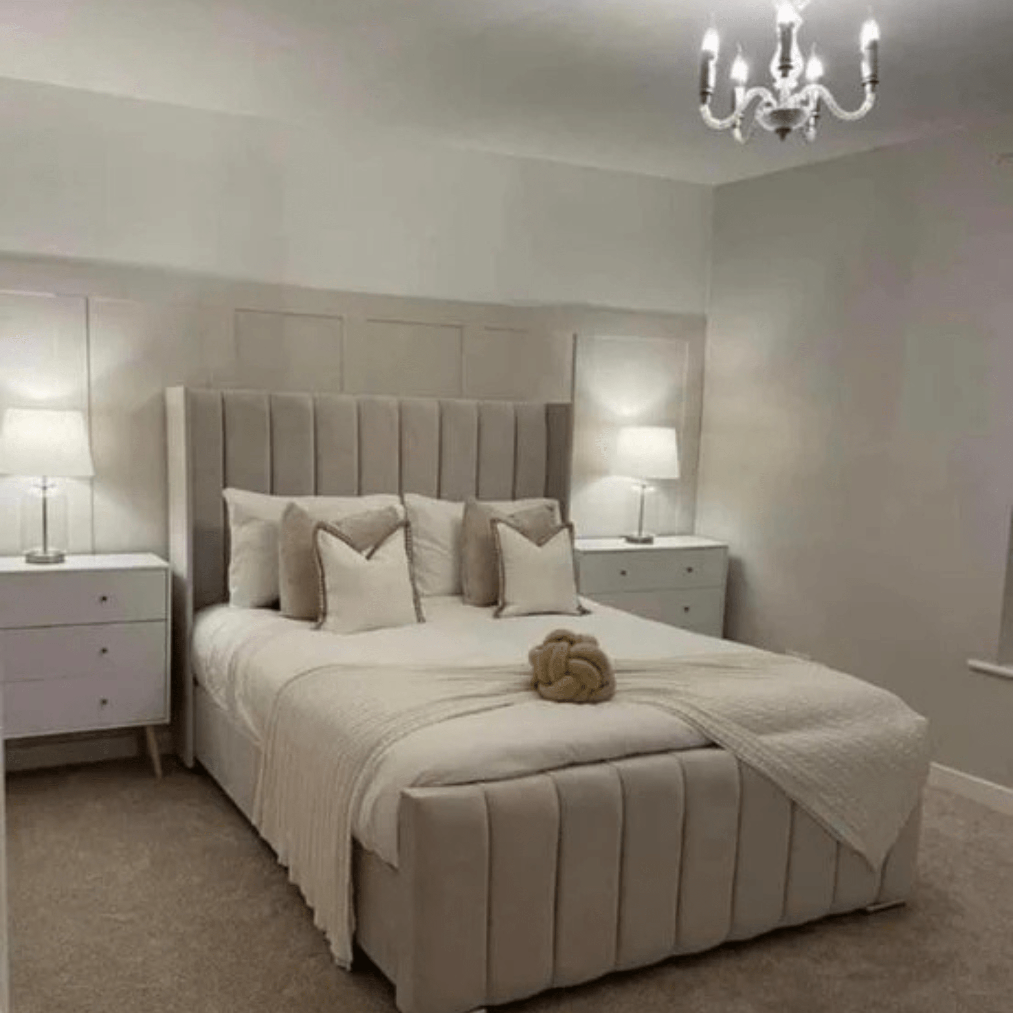 Luxury Milan Wingback Bed Frame – Velvet Upholstered Bed - Image 4