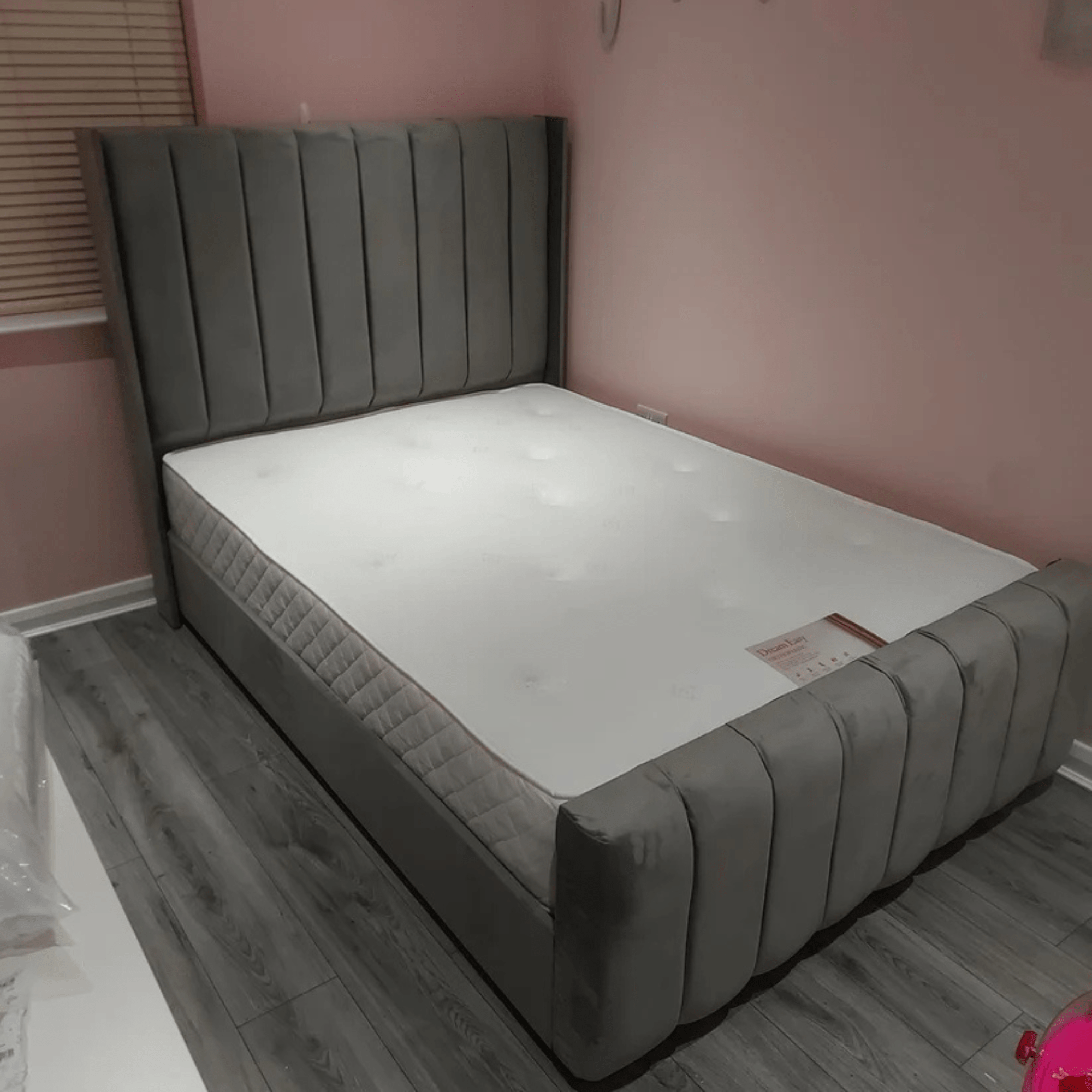 Luxury Milan Wingback Bed Frame – Velvet Upholstered Bed - Image 3