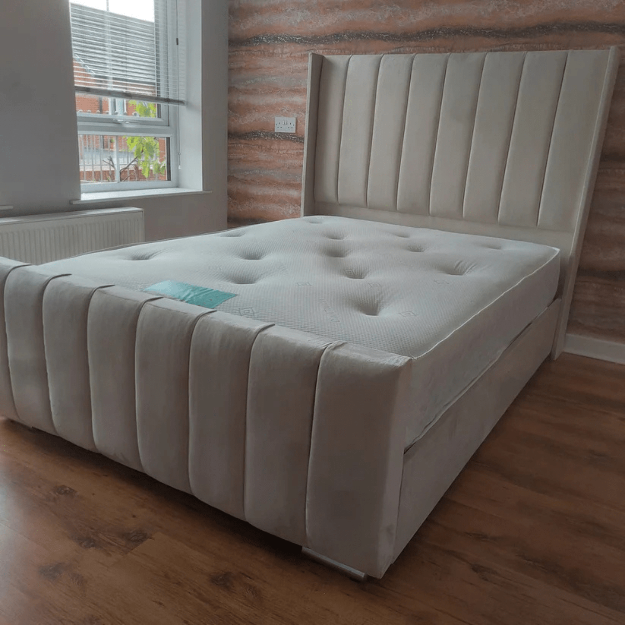 Luxury Milan Wingback Bed Frame – Velvet Upholstered Bed - Image 2