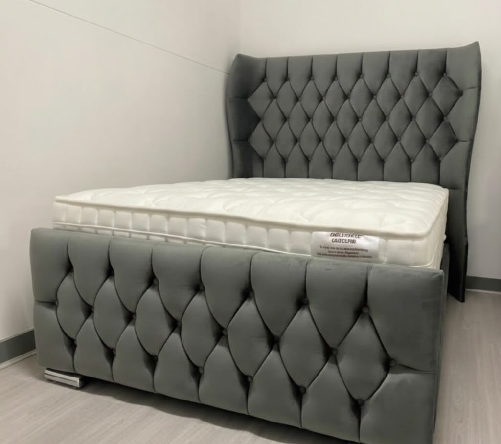 Oxford Wingback Bed Frame – Luxury Upholstered Wingback Bed UK - Image 4