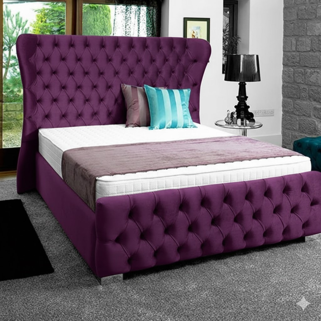 Oxford Wingback Bed Frame – Luxury Upholstered Wingback Bed UK - Image 2