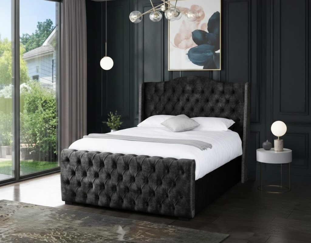 Oxford Wingback Bed Frame – Luxury Upholstered Wingback Bed UK - Image 7